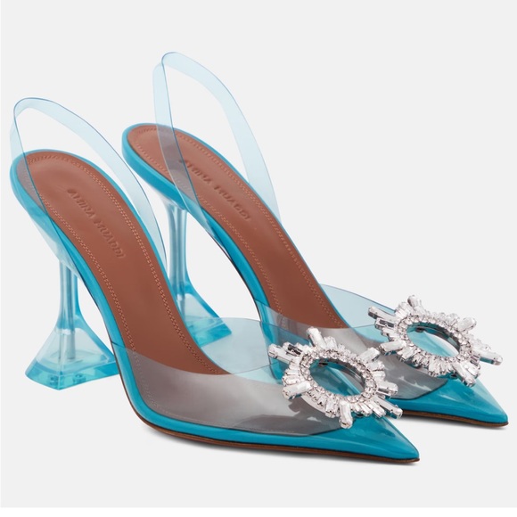 Amina Muaddi Begum Glass Point Toe Slingback Pump - Picture 3 of 12